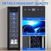 Mini Wine Fridge 14 Bottle, Wine Cooler Temperature Adjustment Range 41~64¡ãF, Wine Fridge Small with Triple Pane Clear Glass Door - 3 of 4