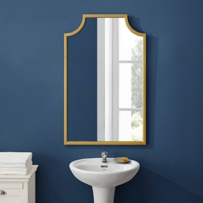 Aimee Rectangular Gold Steel Wall Mirror