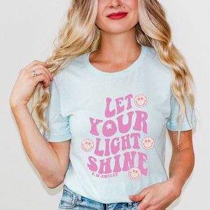 Simply Sage Market S.W.Smiley Let Your Light Shine Smiley Face Short Sleeve Tee - 1 of 4