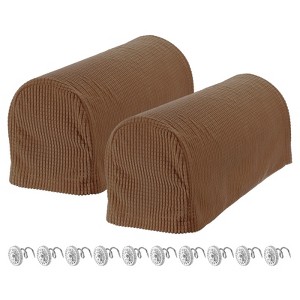 Unique Bargains Stretchy Anti-Slip Sofa Couch Armchair Covers with Pins 2 Pcs - 1 of 4