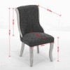 Lyngins Mid-Century Modern Dining Chair – Luxurious Breathable Snow Velvet Upholstered Armless Chair with Curved Wood Trim & Sculpted Legs - 2 of 4