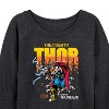 Women's - Marvel - Thor Pixelated Lightweight French Terry Wide Neck Long Sleeve Shirt - 2 of 4
