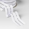 Christmas Candy Cane Wishes Premium Ribbon White Satin Silver Metallic Stripes - Wondershop™ - 3 of 3