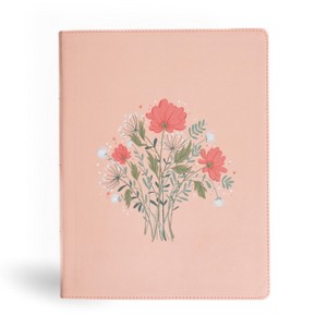 CSB Illustrator's Notetaking Bible, Large Print Edition, Peach Bouquet Leathertouch - by  Csb Bibles by Holman (Leather Bound) - 1 of 1