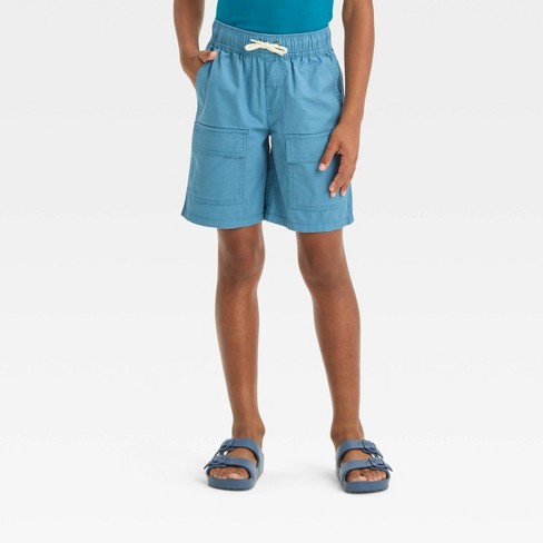 Boys' Relaxed 'at The Knee' Pull-on Cargo Shorts - Cat & Jack™ Blue L Husky  : Target