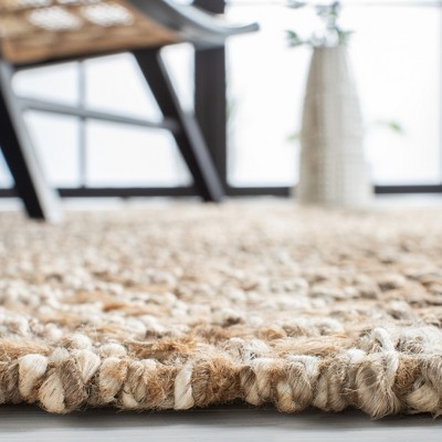 Handmade Natural Grey Wool & Cowhide 4' x 6' Easy-Care Rug
