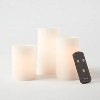 3pk 3" x 4" 3" x 5" 3" x 6" LED Flameless Black Wick Candles White - Threshold™ - 3 of 3