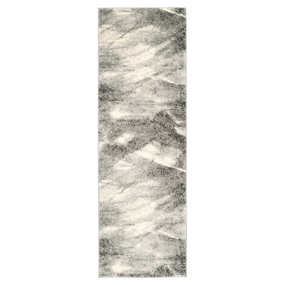 Gray/Ivory Solid Loomed Area Rug 2'3inX8' - Safavieh