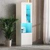 67"H Storage Cabinet Pantry Cabinet Display Cabinet Bookcase with LED Lights, Acrylic Door, Open Countertop and Tempered Glass Shelves-ModernLuxe - 2 of 4