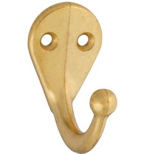National Hardware 6.4 in. L Brass Gold Zinc Die-Cast Clothes Hook 35 lb. cap. - Case of 1 - 1 of 1
