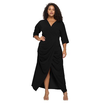 L I V D Women's Dolman Wrap Maxi Dress