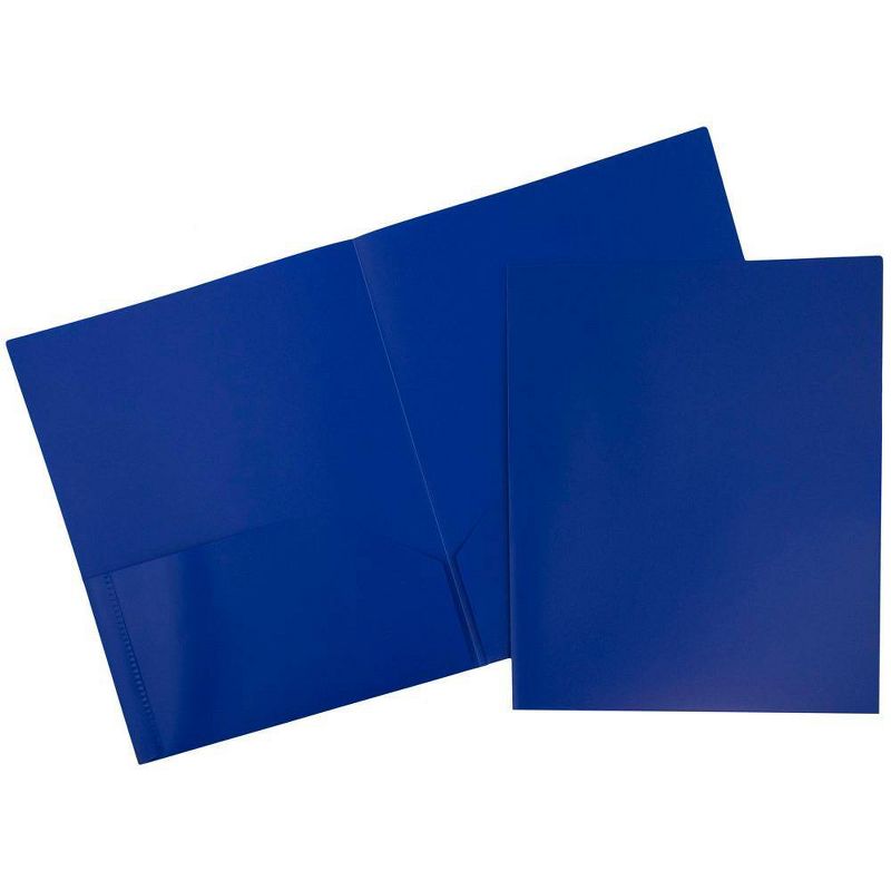 JAM 6pk POP 2 Pocket School Presentation Plastic Folders Blue, 1 of 7