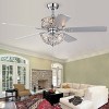 52" x 52" x 22" Hegasal Dual Lamp Lighted Chandelier Dark Gray - Warehouse Of Tiffany: 5-Blade Polished Metal, ETL Listed - 2 of 4