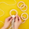 Bright Creations 30 Pack Unfinished 3 Inch Wooden Rings for Crafts, Macrame, Crochet, DIY Jewelry Making, Wood Rings for Art Projects - 3 of 4