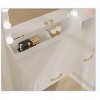 Vanity Desk with Mirror, LED Lights and Power Outlet Makeup Table with 3 Drawers and Storage Shelves Dressing Table for Bedroom Dressing Room - 4 of 4