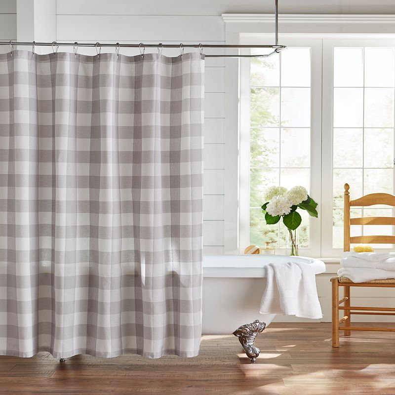 Farmhouse Living Buffalo Check Shower Curtain - 72" x 72" - Elrene Home Fashions, 1 of 4