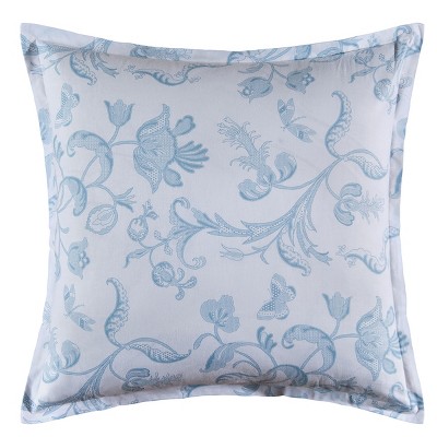 C&F Home 26" x 26" Colonial Williamsburg Eliza Lace Blue Cotton Euro Sham - Machine Washable