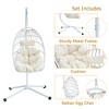 FURNIinspire Patio Swings Hanging Chair With Wicker Weave, Single Person Swing With White Seat Cushion For Indoor And Outdoor, White, 37“*37"*79" - 4 of 4
