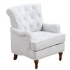 CAVINAS Chenille Accent Chair with High Backrest and Retro Wooden Legs,Modern Upholstered Living Room Chairs,Reading Chairs for Living Room - 2 of 4
