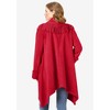 Woman Within Plus Size Fringed Shawl Collar Fleece Jacket - 3 of 4
