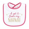 Hudson Baby Infant Girl Cotton Terry Drooler Bibs with Fiber Filling, My Mama, One Size - 3 of 4