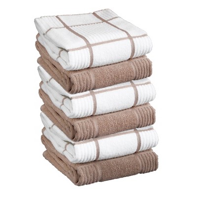 T-fal Solid and Check Parquet Kitchen Towel, Six Pack