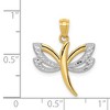 Black Bow Jewelry 14k Yellow Gold and White Rhodium Two Tone Dragonfly Pendant, 18mm - 4 of 4
