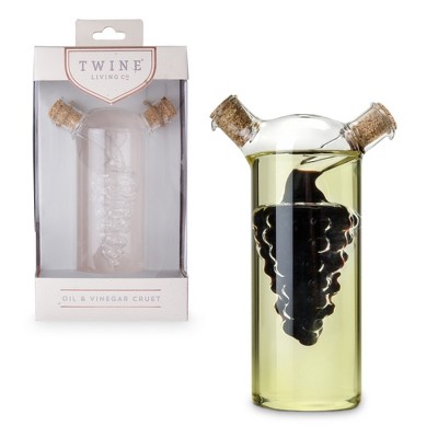Twine Living Oil & Vinegar Cruet Bottle with Cork Stoppers, Olive Oil & Balsamic Vinegar Dispenser, Kitchen Gifts, Hand Blown Glass, 1.6 oz & 9 oz — фото 8