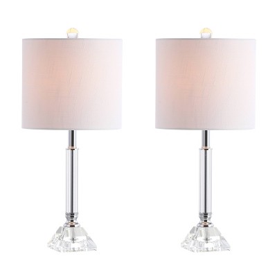 19.5" Crystal/Metal Table Lamp (Includes LED Light Bulb) Clear - Jonathan Y