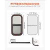 VEVOR Vertical RV Window, 12" W x 24" H Tinted Sliding RV Window with Net Screen & Trim Ring, Fit 15/16" - 1 3/4" Thickness Wall, Black - 3 of 4