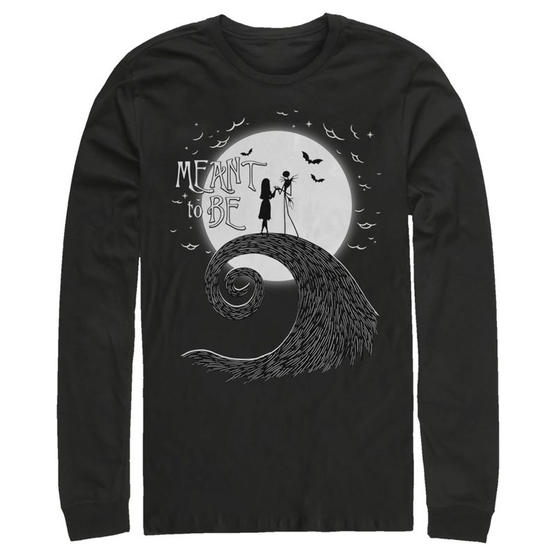 Men's The Nightmare Before Christmas Halloween Jack Skellington Sally Meant to Be Long Sleeve Shirt, 1 of 5