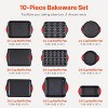VEVOR Baking Pans Set, 10-Piece, Nonstick Carbon Steel Cookware Sheets & Trays, Stackable Kitchen Oven Bakeware Cooking Sets, Black - 3 of 4