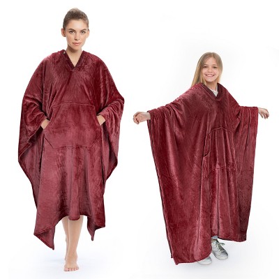 Tirrinia Blanket Comfy Plush Fleece Wearable Blanket for Adult Women Men Kids Throw Wrap Cover Indoors or Outdoors , 55''x 80''
