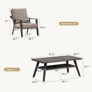 PURPLE LEAF  Rattan Outdoor Patio Furniture Set with Thick Cushion Heavy-Duty Metal Patio Conversation Sets for Backyards Gardens Poolside Porch - 1 of 4