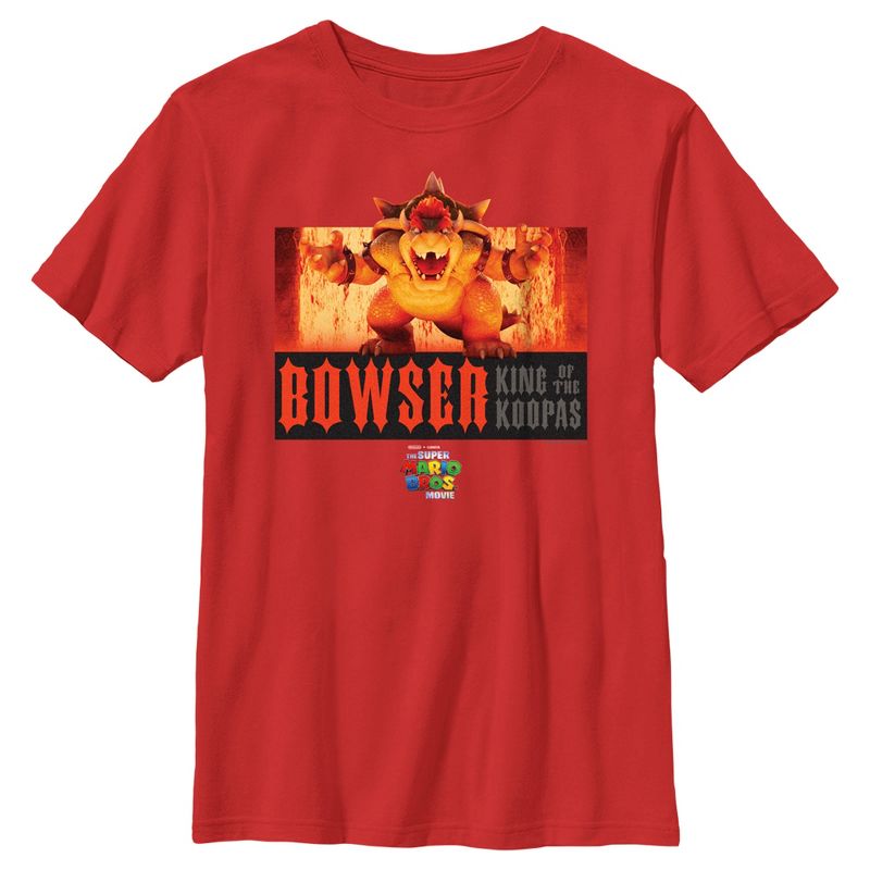 Boy's The Super Mario Bros. Movie Bowser King of the Koopas Fire Scene T-Shirt, 1 of 5