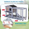 BestMassage Rabbit Cage Wooden Rabbit Hutch with Rolling Wheels, Gray - 3 of 4