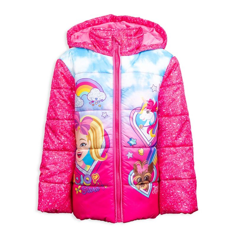JoJo Siwa Girls Winter Coat Puffer Jacket Little Kid to Big Kid, 3 of 9