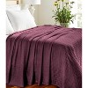 HomeRoots King Plum Cotton Basketweave Geometric Blanket - 2 of 4