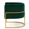 Velvet Accent Chair With Cushion, Golden Metal Stand, Curve Backrest Upholstered Vanity Chair, Home Leisure Chair - 4 of 4