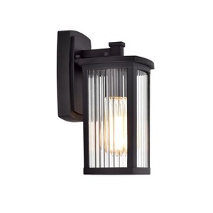 Chloe Lighting Evie Transitional 1 Light Textured Black Outdoor Wall Sconce 11" Height - 1 of 4