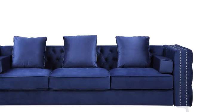 103&#34; Bovasis Velvet Sofa Blue - Acme Furniture, 2 of 7, play video