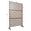 DSVIMOY Outdoor & Indoor Privacy Screen, Freestanding Decorative Privacy Screen for Deck Balcony Patio, Brown, 48"*76"*16" - 3 of 4