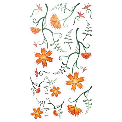 Slickblue Flower Decor Vinyl Wall Stickers 13" x 23.5" – Multiple Beautiful Floral Design Options for Decor