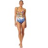 Women's Gradient Floral Underwire Surplice One Piece Swimsuit - 3 of 4