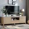 58"W/70"W Modern TV Stand Entertainment Center TV Cabinet with Drawer and Shelf, Natural Wood Wash-ModernLuxe - 3 of 4