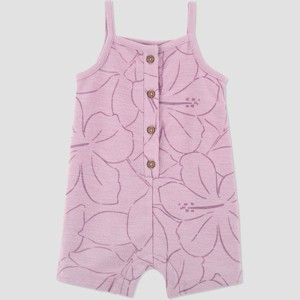 Carter's Just One You® Baby Girls' Floral Textured Romper - Purple - 1 of 3