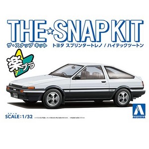 Aoshima: 1/32 The Snap Kit Toyota Sprinter Trueno (High-Tech Two Tone) 1/32 Scale Model Kit #16-A - 1 of 4