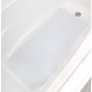 Home Mart Goods White Non-Slip Foam Bathtub Shower Mat With Suction Cups - 1 of 4