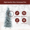 King Of Christmas Snow Flocked Hinged Slim Artificial Christmas Tree Unlit, King Flock Thin Xmas Tree - 3 of 4