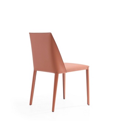 Manhattan Comfort Paris Clay Saddle Leather Upholstered Dining Chair Set
